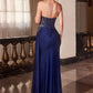 Vestido de raso elástico asimétrico sin tirantes ajustado Ladivine CD689