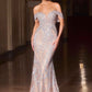Vestido de noche ajustado con hombros descubiertos, escote corazón y cristales Ladivine CD693
