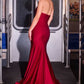 Vestido de Noche Ajustado Ladivine CD694 Luxe de Satén Elástico