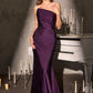 Vestido de Noche Ajustado Ladivine CD694 Luxe de Satén Elástico