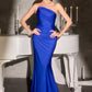 Vestido de Noche Ajustado Ladivine CD694 Luxe de Satén Elástico