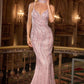 Ladivine CD719 Vestido de Noche Ajustado con Escote Pronunciado y Lentejuelas