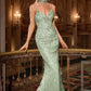 Ladivine CD719 Vestido de Noche Ajustado con Escote Pronunciado y Lentejuelas