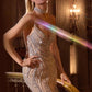Ladivine CD719 Vestido de Noche Ajustado con Escote Pronunciado y Lentejuelas