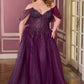 Vestido de talla grande Ladivine CD721C sin tirantes, corte A, escote corazón, con corpiño de corsé