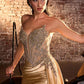 Ladivine CD722 Elegant Strapless Satin Fitted Evening Gown