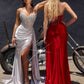 Ladivine CD722 Elegant Strapless Satin Fitted Evening Gown