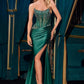 Ladivine CD725 Strapless Fitted Gown Scoop Neckline Crystal Lace