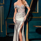 Ladivine CD729 Removable Off Shoulder Straps Stretch Satin Prom Gown