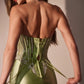 Ladivine CD736 Dress Crystal Strapless Fitted Satin Gown