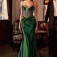 Ladivine CD752 Dress Fitted Satin Embellished Gown