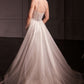 Ladivine CD763 Fit & Flare Crystal Embellished Gown & Overskirt