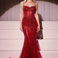 Ladivine CD764 Metallic Fitted Pearl & Crystal Dress