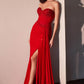 Ladivine CD770 Fitted Strapless Stretch Net Rhinestone Scattered Dress