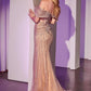 Ladivine CD785 Dress Strapless Crystal Embellished Fitted Gown