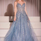 Ladivine CD786 Dress Crystal Embellished A-Line Tulle Gown
