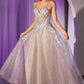 Ladivine CD786 Dress Crystal Embellished A-Line Tulle Gown