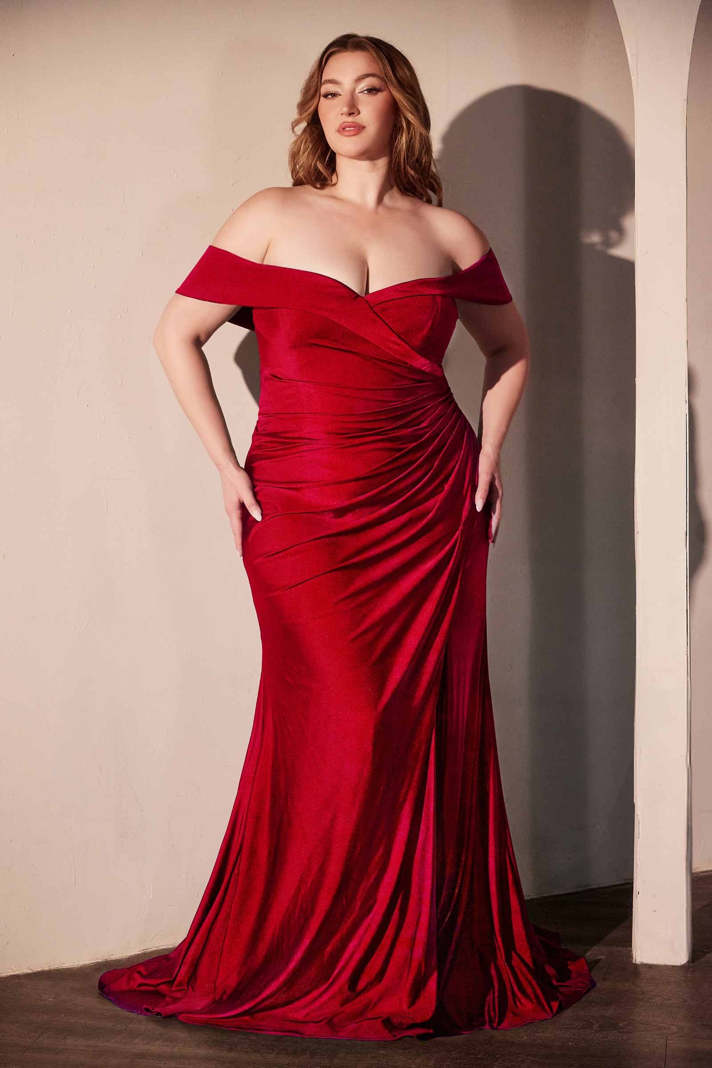 Vestido Ladivine CD790C sin hombros, elástico de elastano, ceñido al cuerpo