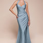 Ladivine CD796C Dress Stretch Satin Halter Fitted Curve Gown