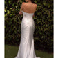 Vestido de novia de satén sin tirantes con escote corazón Ladivine CD797W