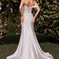 REBAJAS - Vestido de novia Ladivine CD804W de encaje y satén corte entallado y con vuelo (Talla 16)