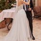 Ladivine CD827W Long Convertible Tulle Strap A-Line Wedding Ball Gown