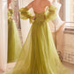 Ladivine CD830 Long Strapless Ball Gown with Removable Sleeves