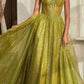 Ladivine CD832 Long Sheer Boned Bodice Glitter Flock Ball Gown