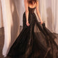 Ladivine CD863 Floor Length Fitted Beaded Tulle Fabric Red Carpet Gown