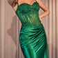 OFERTA ESPECIAL - Vestido largo de noche plateado Ladivine CD868 glamuroso con detalles de encaje y banda lateral (Talla 2)