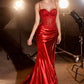 OFERTA ESPECIAL - Vestido largo de noche plateado Ladivine CD868 glamuroso con detalles de encaje y banda lateral (Talla 2)