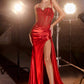 OFERTA ESPECIAL - Vestido largo de noche plateado Ladivine CD868 glamuroso con detalles de encaje y banda lateral (Talla 2)