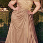 Ladivine CD878 Floor Length Off the Shoulder Glitter Gown