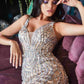 Ladivine CD935 Fitted Mermaid Gown Geometric Beaded Embellishment