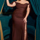 Cinderella Divine CD943C Long Fitted Stretch Jersey Formal Dress Off Shoulder