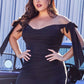 Cinderella Divine CD943C Long Fitted Stretch Jersey Formal Dress Off Shoulder