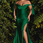 Cinderella Divine CD943C Long Fitted Stretch Jersey Formal Dress Off Shoulder
