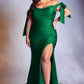 Cinderella Divine CD943C Long Fitted Stretch Jersey Formal Dress Off Shoulder