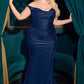 Cinderella Divine CD943C Long Fitted Stretch Jersey Formal Dress Off Shoulder