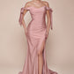 Cinderella Divine CD943C Long Fitted Stretch Jersey Formal Dress Off Shoulder