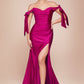 Cinderella Divine CD943C Long Fitted Stretch Jersey Formal Dress Off Shoulder