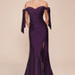 Cinderella Divine CD943C Long Fitted Stretch Jersey Formal Dress Off Shoulder