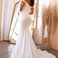 Cinderella Divine CD944W Long Stretch Satin Gown Off the Shoulder Tie Sleeve