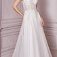 Cinderella Divine CD961W Long Lace Off the Shoulder Bridal Gown