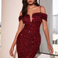 Cinderella Divine CD975 Long Off The Shoulder Sequin Mermaid Gown
