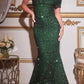Cinderella Divine CD980 Long Off the One Shoulder Sequins Gown