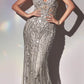 Cinderella Divine CD992 Floor Length Embellished Fitted Mermaid Gown