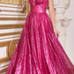 Cinderella Divine CD996 Floor Length A-line Glitter Ball Gown