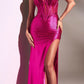 Ladivine CDS419 Full Length Strapless Corset Gown with Hot Stones
