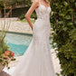 Vestido de novia de sirena Ladivine CDS432W de tul ligero sobre encaje Chantilly